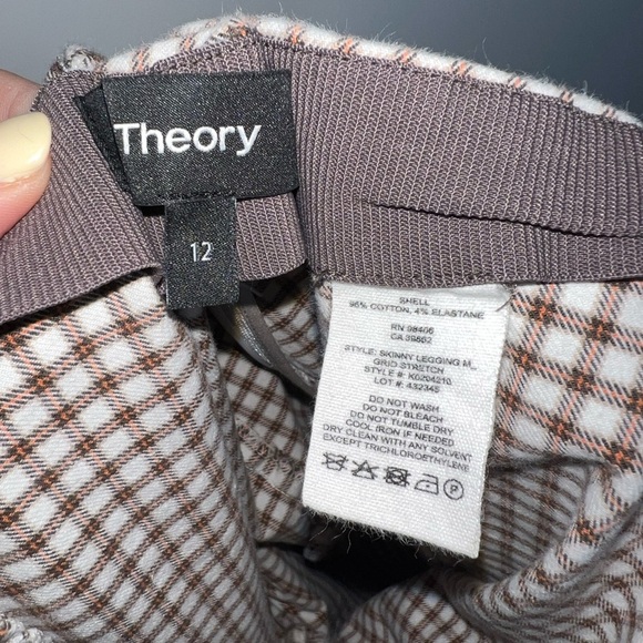 Theory Houndstooth Slim Cropped Trousers size 12 - Picture 14 of 14